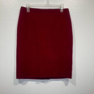 Talbots Classic Red Wool Pencil Skirt